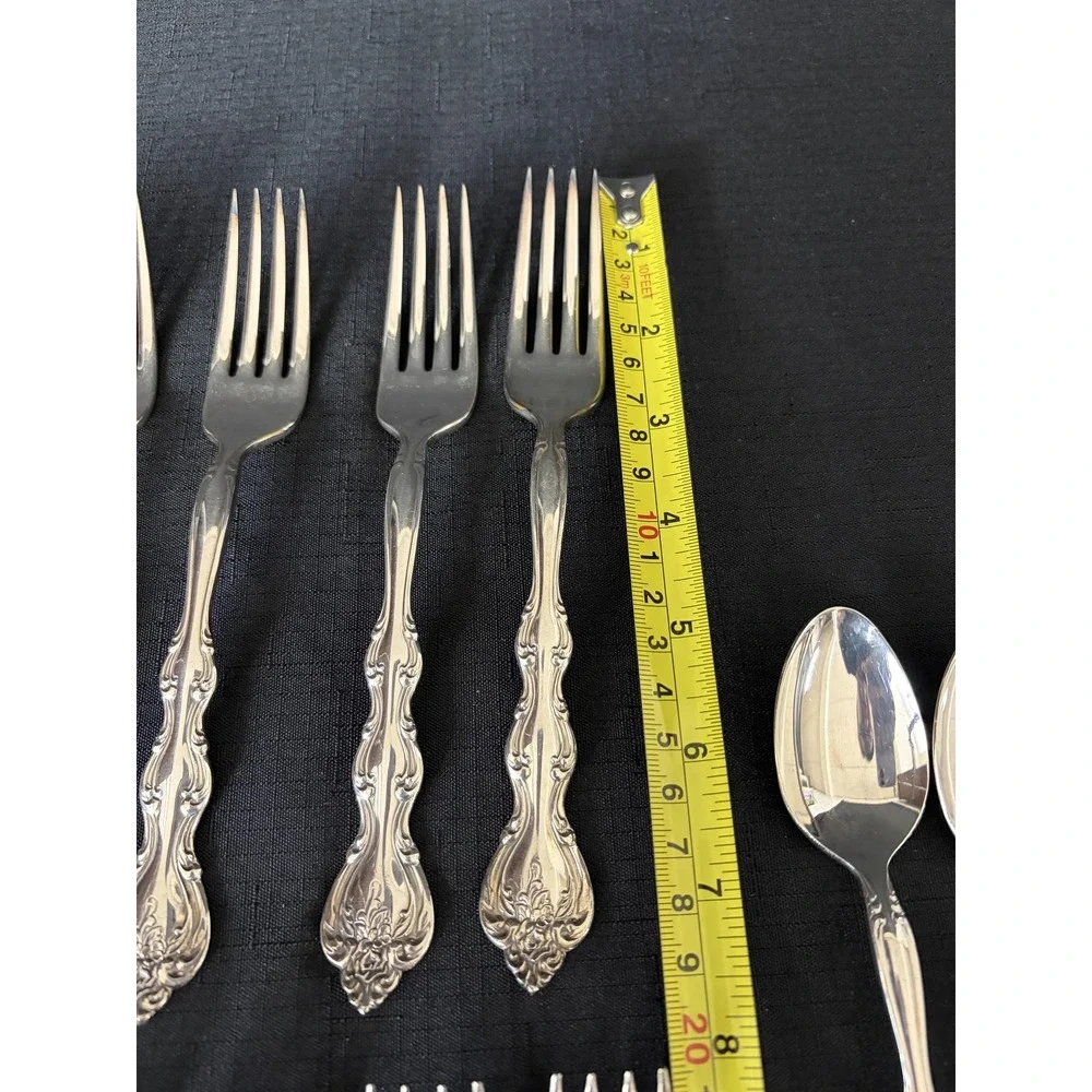 International Silverplate Ornate Forks & Teaspoons Flatware Baroque Rococo Style